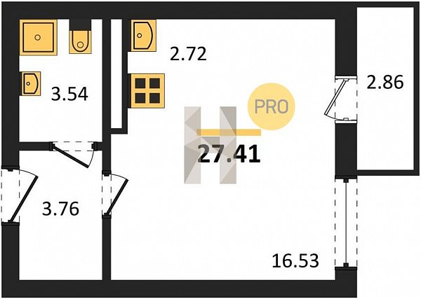 Продается Студия, 27.41 м², ЖК Гулливер, 