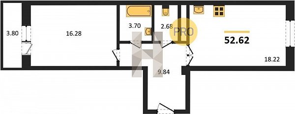 Продается 1-комн. квартира, 52.62 м², ЖК AVrorA, 