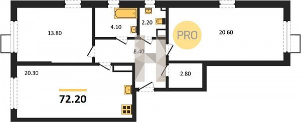 Продается 2-комн. квартира, 72.2 м², ЖК Парк Победы-2, 
