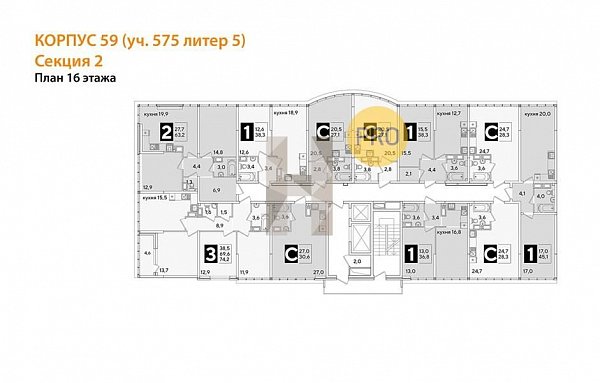 Студия, 28.3 м², ЖК Самолет-6 (№132426)
