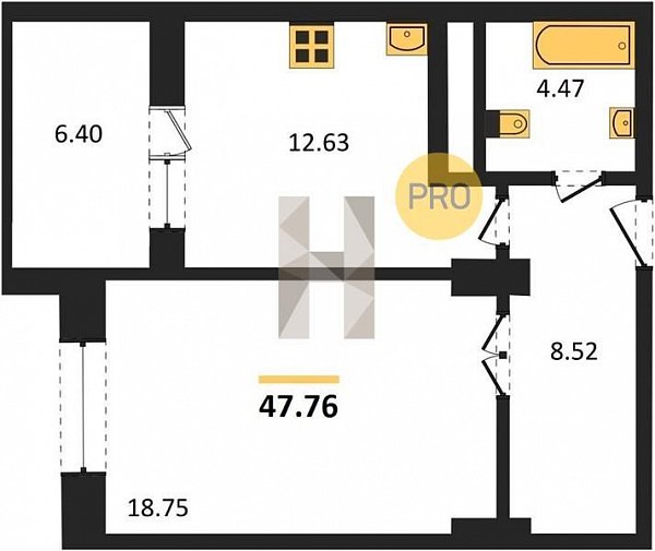 Продается 1-комн. квартира, 47.76 м², ЖК AVrorA, 