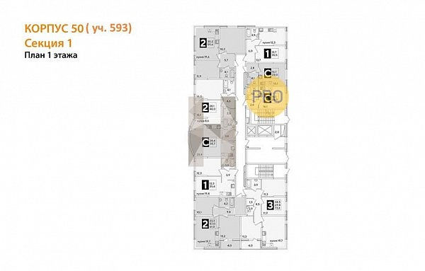 2-комн. квартира, 48 м², ЖК Самолет-6 (№132799)