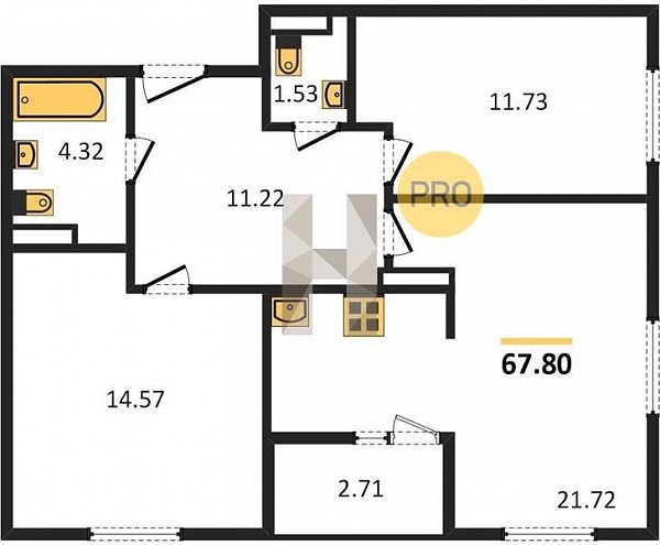 Продается 2-комн. квартира, 67.8 м², ЖК Событие, 