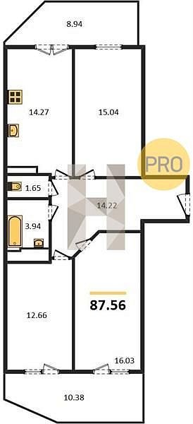 Продается 3-комн. квартира, 87.56 м², ЖК Россинский Парк, 
