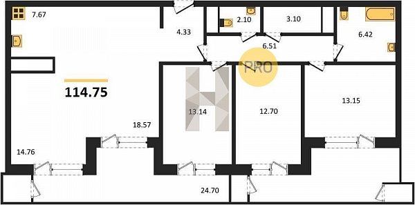 Продается 3-комн. квартира, 114.75 м², ЖК Сегодня, 