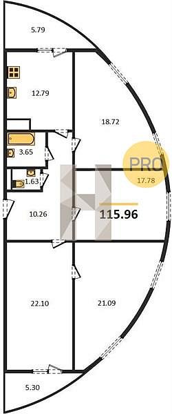 Продается 4-комн. квартира, 115.96 м², ЖК Радонеж, 