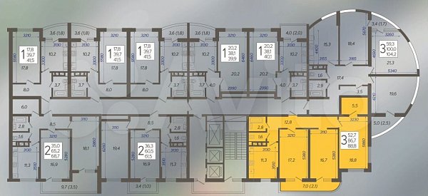 3-комн квартира, 89 м², р-н Гидростроителей (№124588)