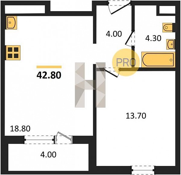 Продается 1-комн. квартира, 42.8 м², ЖК Все Свои, 