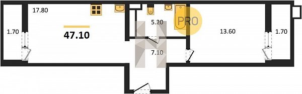 Продается 1-комн. квартира, 47.1 м², ЖК СказкаГрад, 