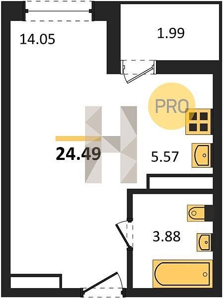 Продается Студия, 24.49 м², ЖК Архитектор,