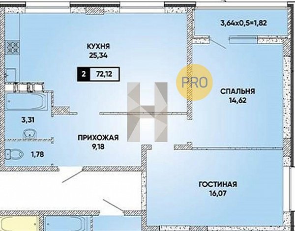Продается 2-комн. квартира, 72.65 м², ЖК Архитектор, 