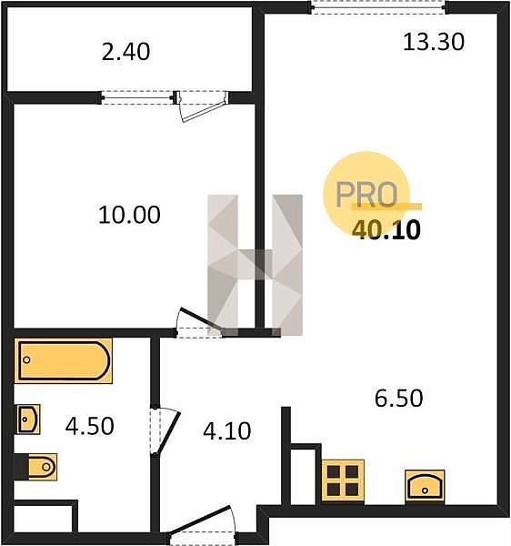 Продается 1-комн. квартира, 40.1 м², ЖК ЮГГЕ, 