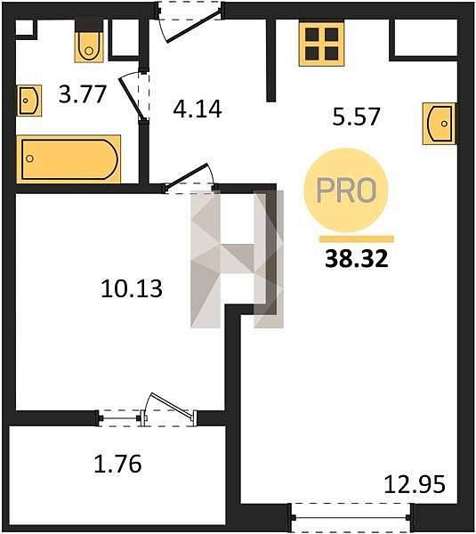 Продается 1-комн. квартира, 38.32 м², ЖК Патрики, 