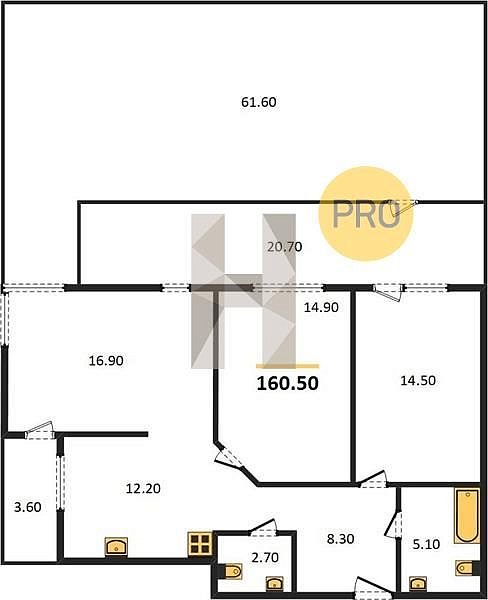 Продается 3-комн. квартира, 160.5 м², ЖК Самолет-4, 