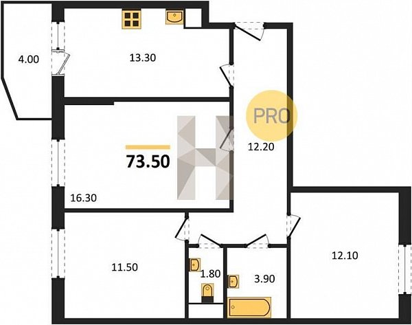 Продается 3-комн. квартира, 73.5 м², ЖК Спортивная деревня-2, 