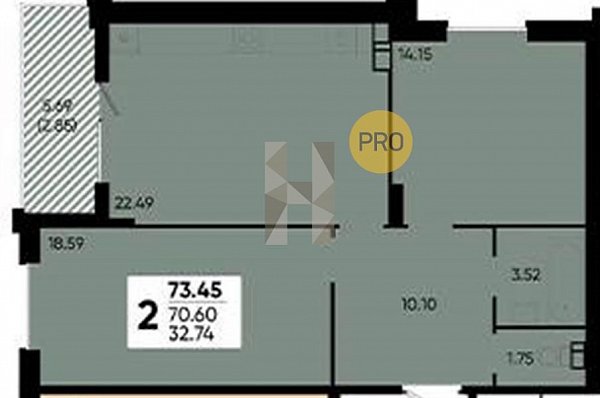 Продается 2-комн. квартира, 73.16 м², ЖК Достояние, 
