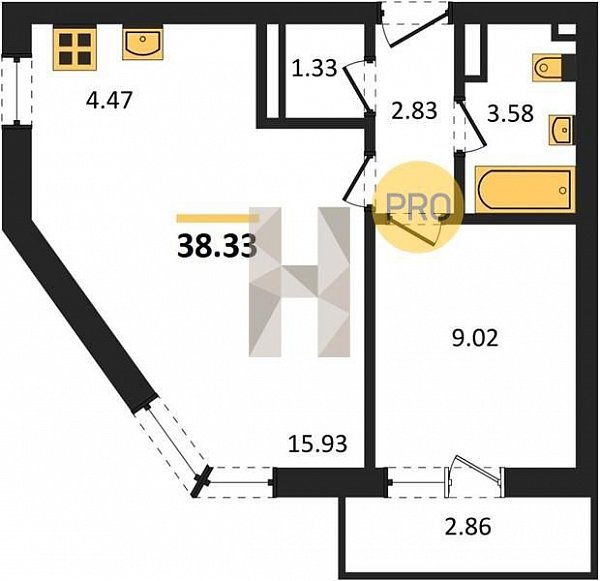 Продается 1-комн. квартира, 38.33 м², ЖК Гулливер, 