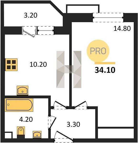 Продается 1-комн. квартира, 34.1 м², ЖК Спортивная деревня-2, 