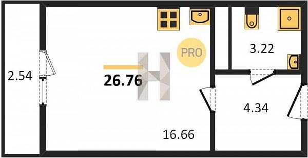 Продается Студия, 26.76 м², ЖК Родные просторы, 