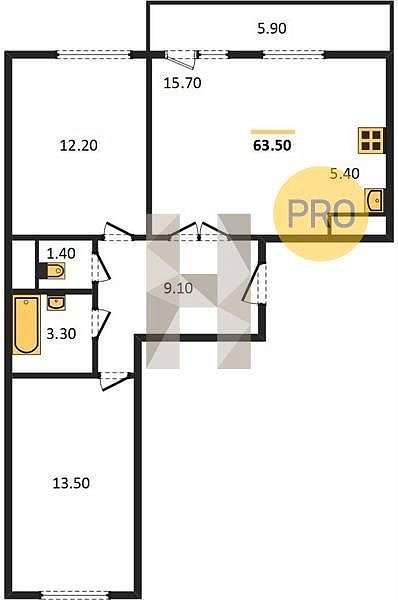 Продается 2-комн. квартира, 64.85 м², ЖК Ракурс, 