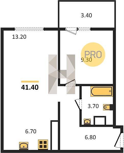 Продается 1-комн. квартира, 41.4 м², ЖК ЮГГЕ, 