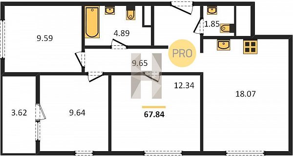 Продается 3-комн. квартира, 67.21 м², ЖК Патрики, 