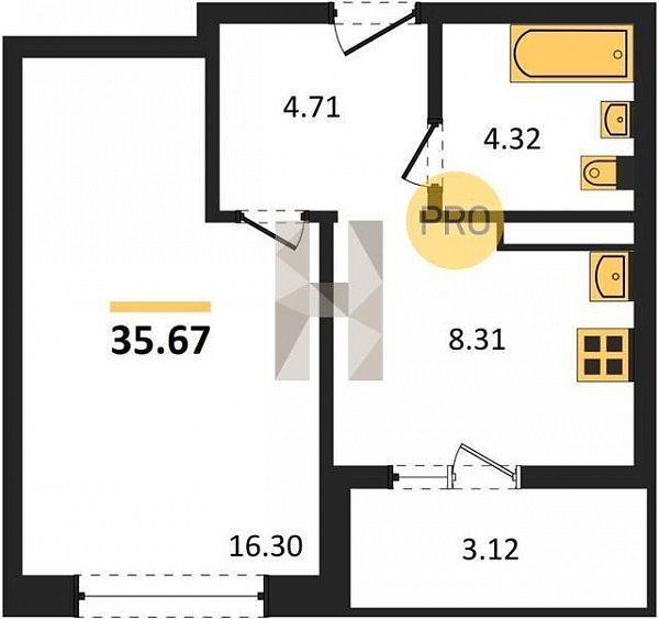 Продается 1-комн. квартира, 35.67 м², ЖК Архитектор, 