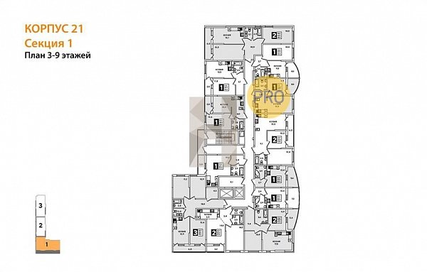 3-комн. квартира, 78.1 м², ЖК Самолет-4 (№132107)