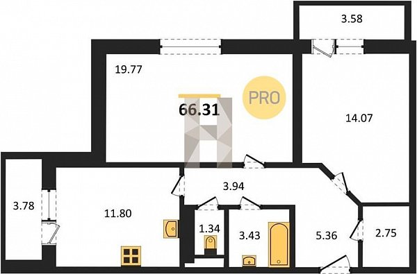 Продается 2-комн. квартира, 66.31 м², ЖК Левада, 