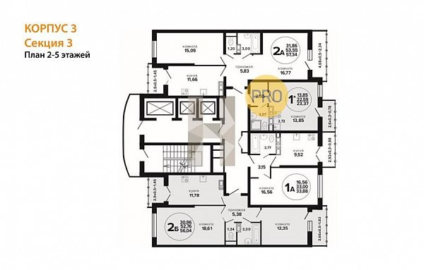 1-комн. квартира, 33.88 м², ЖК Гулливер (№133402)