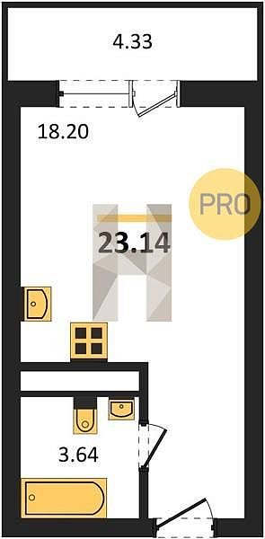 Продается Студия, 23.14 м², ЖК Теплые Края, 