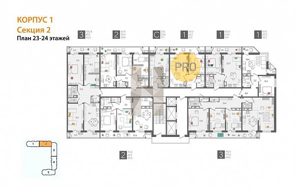 3-комн. квартира, 116 м², ЖК Рекорд-2 (№132886)