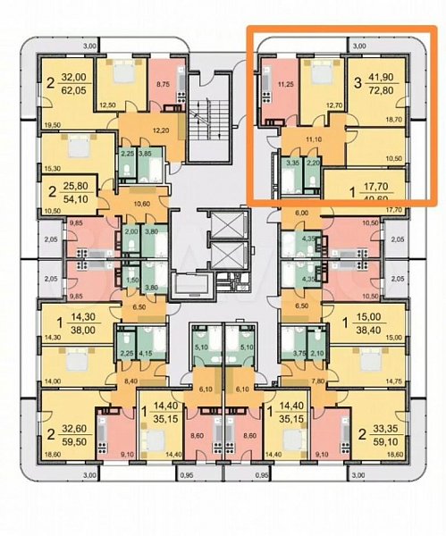 3-комн квартира, 71.5 м², р-н Восточно-кругликовский (№125662)