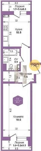 Продается 1-комн. квартира, 44 м², ЖК Жилой квартал Бауинвест, 
