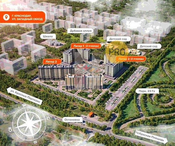 1-комн. квартира, 40.4 м², ЖК Сармат (№132893)
