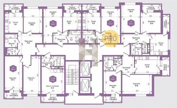 2-комн. квартира, 59 м², ЖК Жилой квартал Бауинвест (№133207)