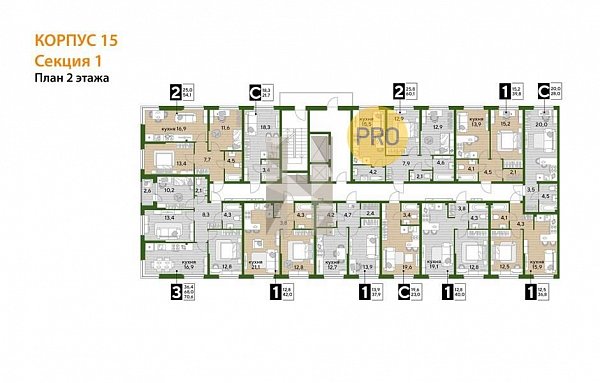 Студия, 28 м², ЖК Догма Парк (№133046)