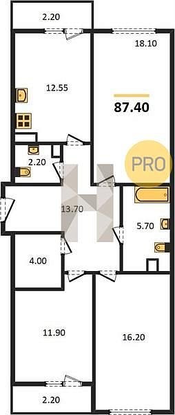 Продается 3-комн. квартира, 87.4 м², ЖК ЮГГЕ, 