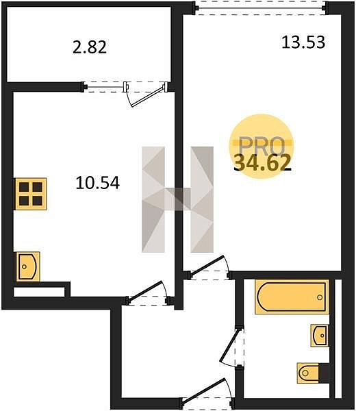 Продается 1-комн. квартира, 34.62 м², ЖК Событие, 