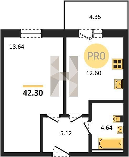 Продается 1-комн. квартира, 42.3 м², ЖК Вектор-2, 