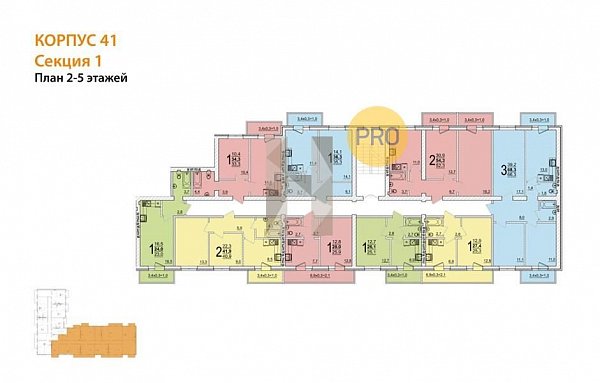 2-комн. квартира, 54.3 м², ЖК ДарГрад (№133189)