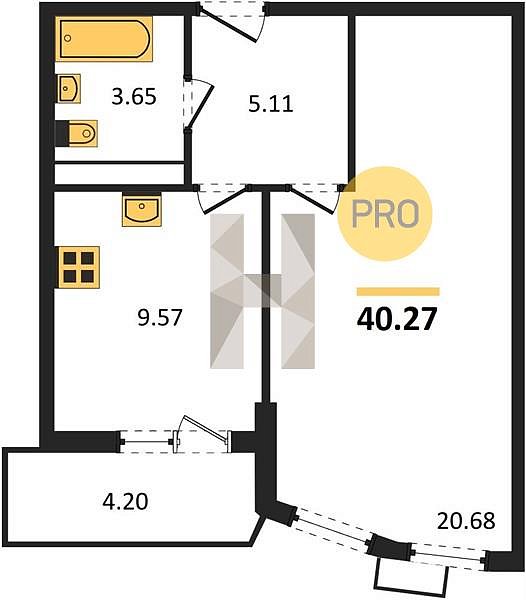 Продается 1-комн. квартира, 40.27 м², ЖК Режиссёр, 