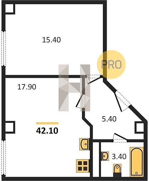 Продается 1-комн. квартира, 41.9 м², ЖК The Grand Palace, 