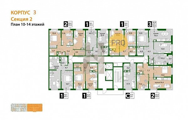 1-комн. квартира, 39.3 м², ЖК Догма Парк (№132780)