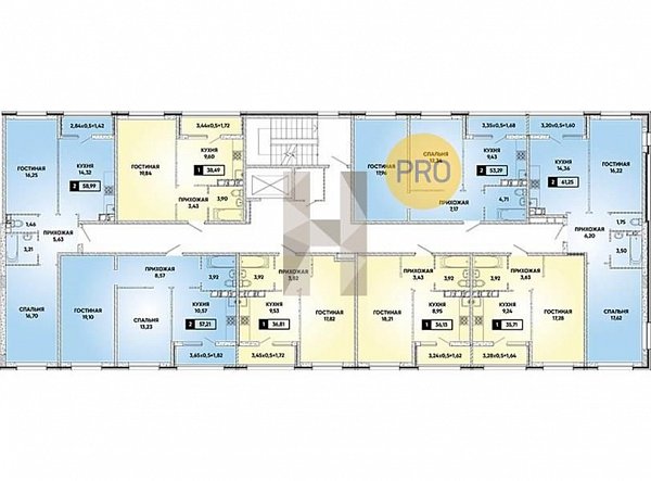 2-комн. квартира, 61.7 м², ЖК Архитектор (№132997)