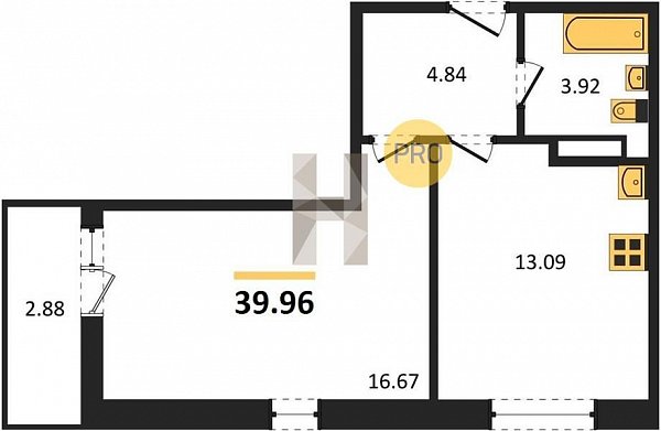 Продается 1-комн. квартира, 39.96 м², ЖК Архитектор, 