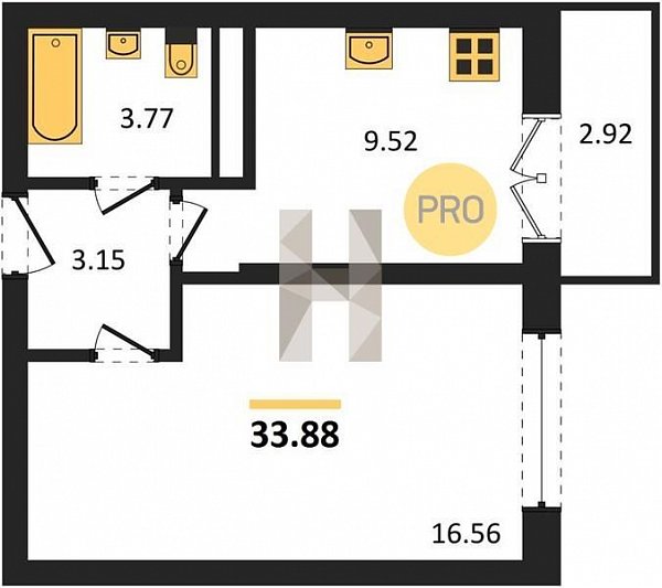 Продается 1-комн. квартира, 33.88 м², ЖК Гулливер, 