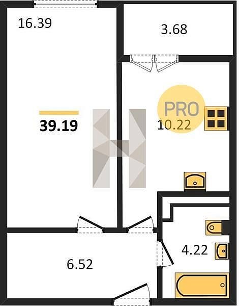 Продается 1-комн. квартира, 39.19 м², ЖК Хорошая Погода-2, 