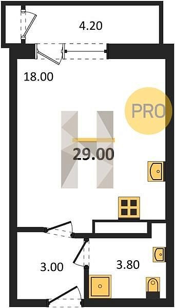Продается Студия, 29 м², ЖК Рекорд-2, 