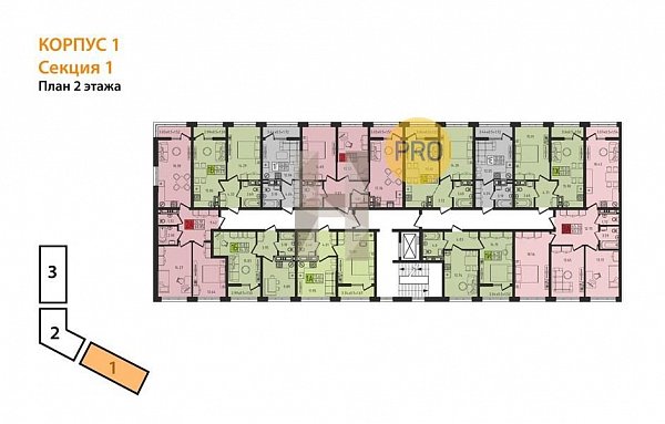 1-комн. квартира, 39.67 м², ЖК Яблоневый-2 (№133619)